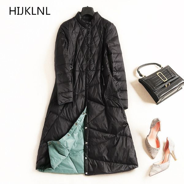 2018 new women's winter down jacket collar long sleeve loose thin solid color long covered button wide-waisted warm coat tq304, Black
2018 new women's winter down jacket collar long sleeve loose thin solid color long covered button wide-waisted warm coat tq304, Black