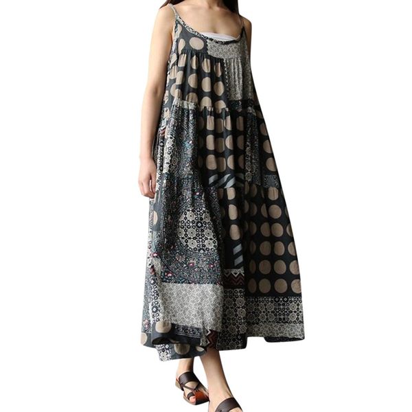maxi dress for women ladies large size spaghetti straps digital printing long dresses casual loose vestidos with pockets dress, Black;gray
maxi dress for women ladies large size spaghetti straps digital printing long dresses casual loose vestidos with pockets dress, Black;gray