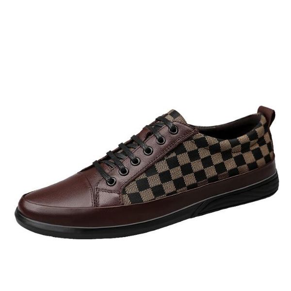 37-47 genuine leather men casual shoes autumn spring men shoes big size brown gray black