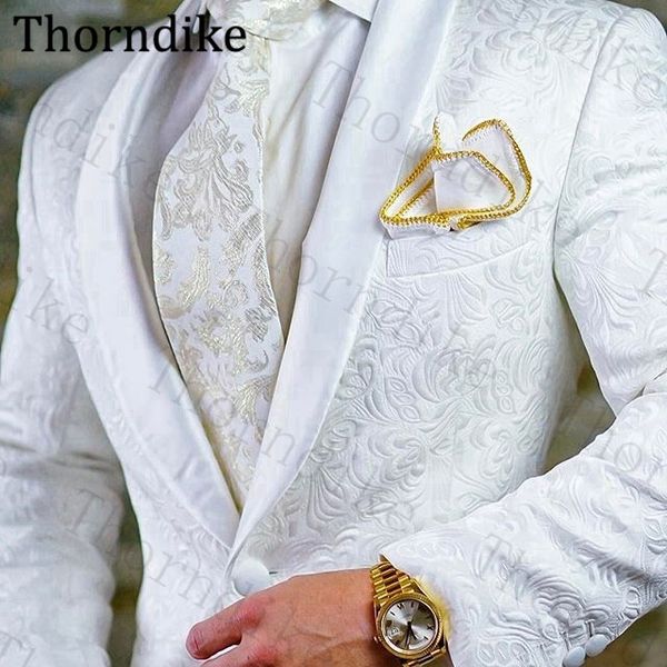 thorndike 1 button white paisley groom tuxedos custom made shawl lapel groomsmen mens suits blazers jacket pants, White;black
thorndike 1 button white paisley groom tuxedos custom made shawl lapel groomsmen mens suits blazers jacket pants, White;black