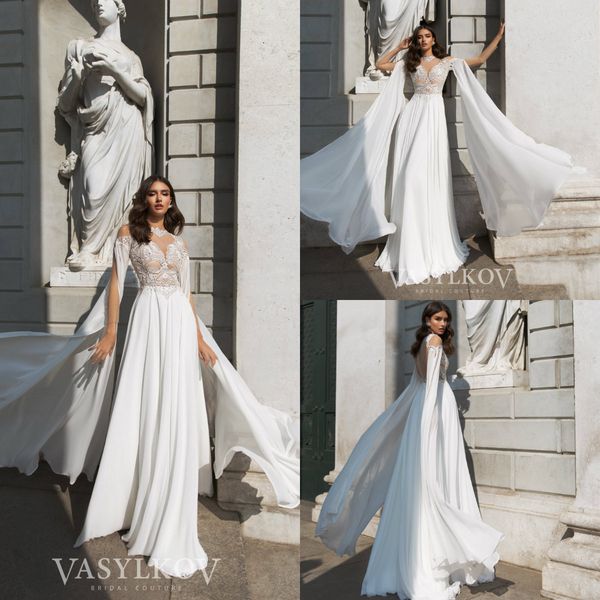 2020 milla nova boho wedding dress a line sweep train lace applique long sleeves beach wedding dresses chiffon skirt bohemian bridal gowns, White
2020 milla nova boho wedding dress a line sweep train lace applique long sleeves beach wedding dresses chiffon skirt bohemian bridal gowns, White