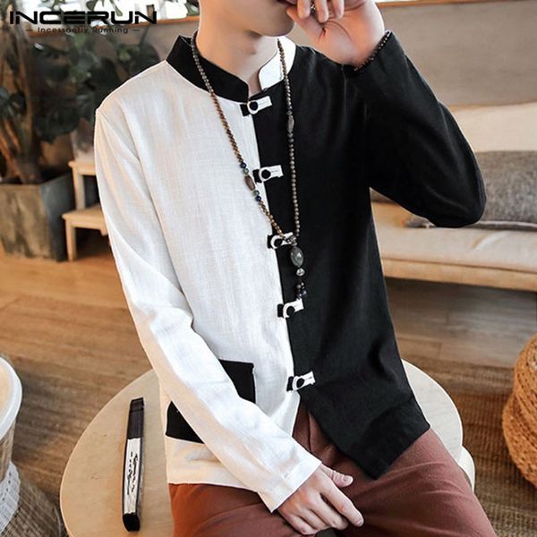 incerun autumn men fashion stitching long sleeve collar casual shirt tang suit vintage trend buckle cotton linen mens blouse 3xl, White;black
incerun autumn men fashion stitching long sleeve collar casual shirt tang suit vintage trend buckle cotton linen mens blouse 3xl, White;black