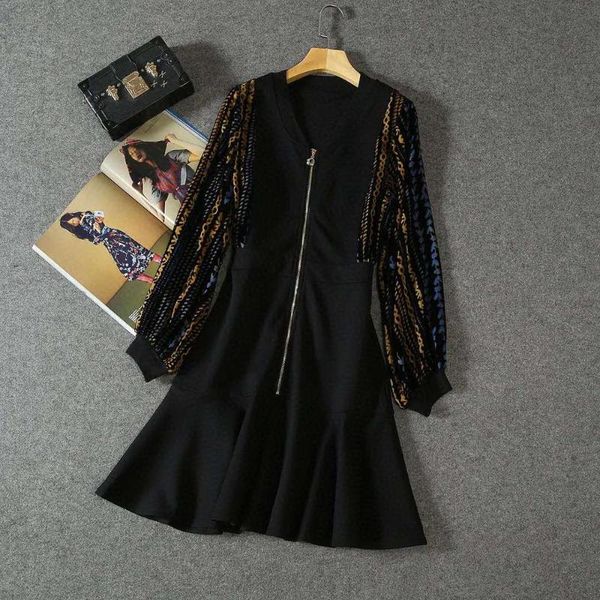 bh03274 new fashion women 2020 spring dress luxury european design party style dress, Black;gray
bh03274 new fashion women 2020 spring dress luxury european design party style dress, Black;gray