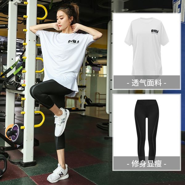 4xl 2pcs/set women's run yoga clothing trainning exercise sets loose short sleeve outdoor fitness sportswear quick dry, White;black
4xl 2pcs/set women's run yoga clothing trainning exercise sets loose short sleeve outdoor fitness sportswear quick dry, White;black