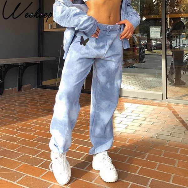 weekeep butterfly print tie-dye women's pant's casual high waist hip hop pants loose streetwear joggers women pants, Black;white
weekeep butterfly print tie-dye women's pant's casual high waist hip hop pants loose streetwear joggers women pants, Black;white