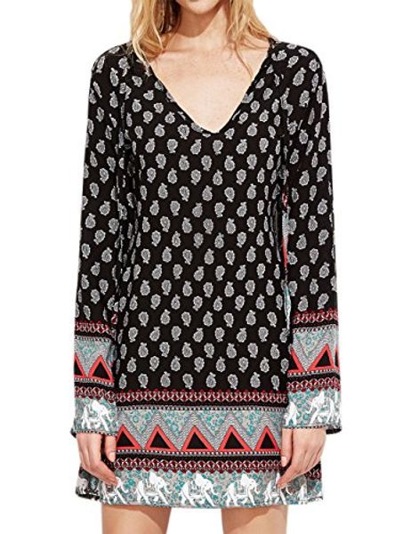 yesfashion women bohemian vintage floral printed ethnic loose casual dress, Black;gray
yesfashion women bohemian vintage floral printed ethnic loose casual dress, Black;gray