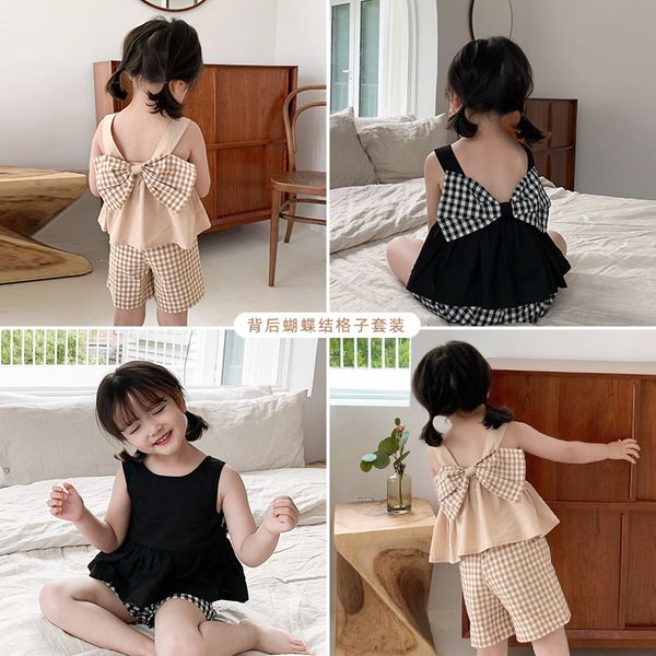 2020 new style girls 2pcs set plaid bow shirt + shorts summer kids girls suits 1-6t, White
2020 new style girls 2pcs set plaid bow shirt + shorts summer kids girls suits 1-6t, White