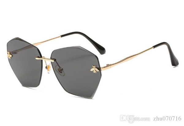 new fashion little bee sunglasses metallic frameless cut edge polygonal lady sunglasses ocean glasses 2209, White;black
new fashion little bee sunglasses metallic frameless cut edge polygonal lady sunglasses ocean glasses 2209, White;black