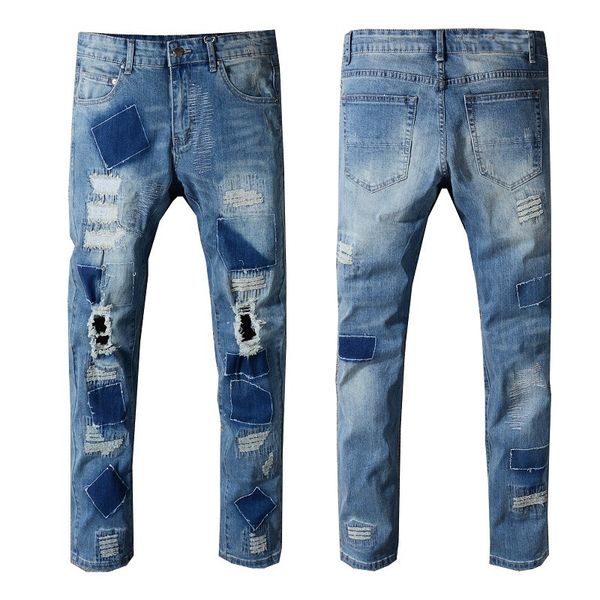 2020 new fashion brand men's washed hole stitch design casual blue slim lightweight denim stretch denim retro skinny jeans pants
2020 new fashion brand men's washed hole stitch design casual blue slim lightweight denim stretch denim retro skinny jeans pants