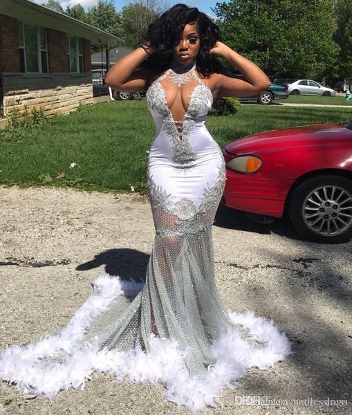 2019 african prom dresses for black girl white lace appliques illusion feather mermaid formal evening dress party gowns
2019 african prom dresses for black girl white lace appliques illusion feather mermaid formal evening dress party gowns