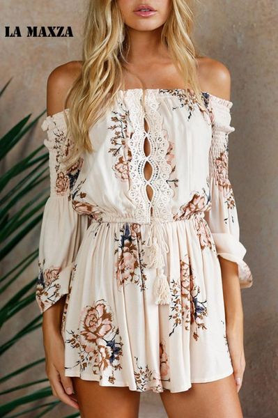 casual strapless summer romper jumpsuit woman 2018 floral print beach bodysuits bohemian summer playsuits, Black;white
casual strapless summer romper jumpsuit woman 2018 floral print beach bodysuits bohemian summer playsuits, Black;white