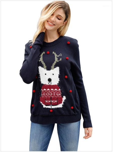 sweater with knitted ball womens sweater christmas womens designer sweater autumn winter casual crew neck long sleeve short, White;black
sweater with knitted ball womens sweater christmas womens designer sweater autumn winter casual crew neck long sleeve short, White;black