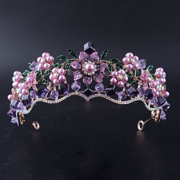 luxury baroque purple crystal pearl bridal crown tiara magnificent rhinestone diadem for bride headband wedding hair accessories, Golden;white
luxury baroque purple crystal pearl bridal crown tiara magnificent rhinestone diadem for bride headband wedding hair accessories, Golden;white