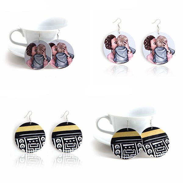 trendy round wooden earrings dangle printing female pattern wood earring charm pendant ear hook eardrop women designer jewelry gifts, Golden;silver
trendy round wooden earrings dangle printing female pattern wood earring charm pendant ear hook eardrop women designer jewelry gifts, Golden;silver