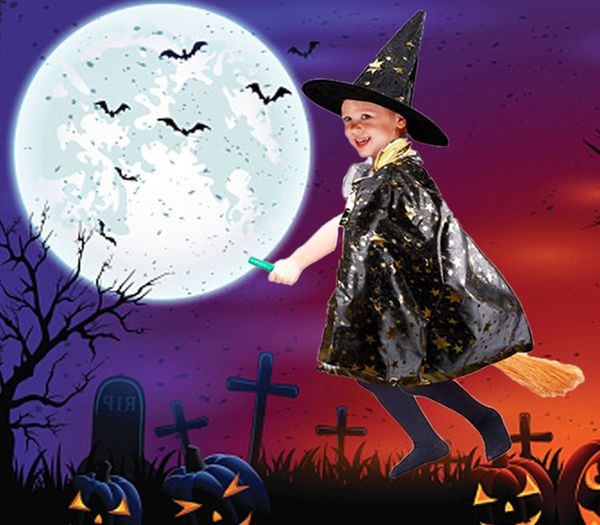 witch cloak with hat for kids wizard cape with hat halloween costumes props for children cosplay party
witch cloak with hat for kids wizard cape with hat halloween costumes props for children cosplay party
