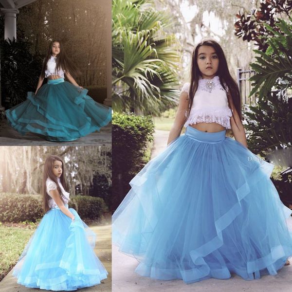 flower girls dresses two peice suit capped beads ruffles tulle pageant dresses floor length girls party gowns, White;blue
flower girls dresses two peice suit capped beads ruffles tulle pageant dresses floor length girls party gowns, White;blue