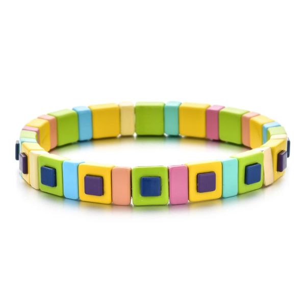 new boho style handmade square enamel rainbow tile bracelet colorful beads elastic tile bracelets for women jewelry, Golden;silver
new boho style handmade square enamel rainbow tile bracelet colorful beads elastic tile bracelets for women jewelry, Golden;silver