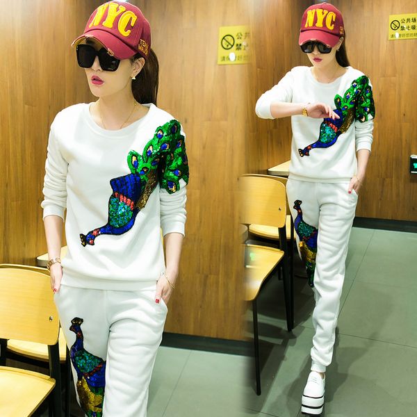 autumn winter hoodie tracksuit turtleneck sweatshirts sequin embroidery suit women 2 piece set leisure pant sporting suit female, White
autumn winter hoodie tracksuit turtleneck sweatshirts sequin embroidery suit women 2 piece set leisure pant sporting suit female, White