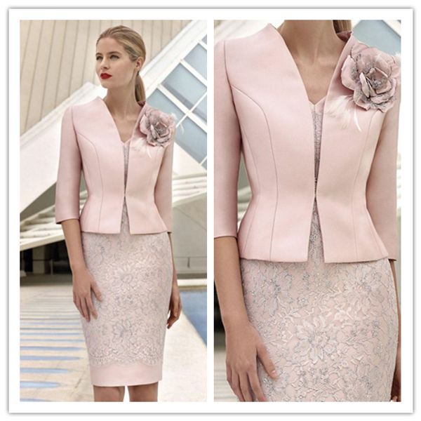 pink mother of the bride dresses with jacket lace appliqued wedding guest dress knee length short mothers formal outfit, Black;red
pink mother of the bride dresses with jacket lace appliqued wedding guest dress knee length short mothers formal outfit, Black;red
