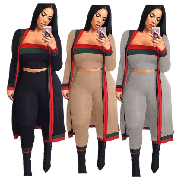 3pcs/set women coat tracksuit long sleeve striped coats outwear + bra crop + pants leggings outfits autumn designer suit clothing, White
3pcs/set women coat tracksuit long sleeve striped coats outwear + bra crop + pants leggings outfits autumn designer suit clothing, White