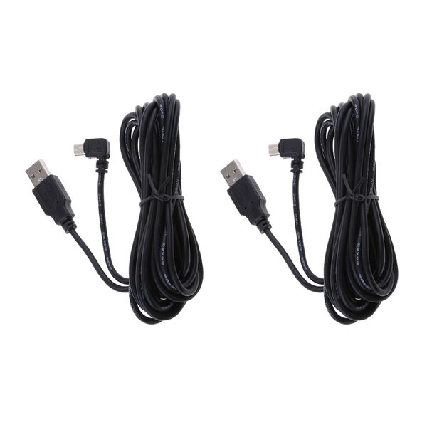 2x new 5v 2a mini usb port charger cable right bend dvr gps charging cables ing 
2x new 5v 2a mini usb port charger cable right bend dvr gps charging cables ing