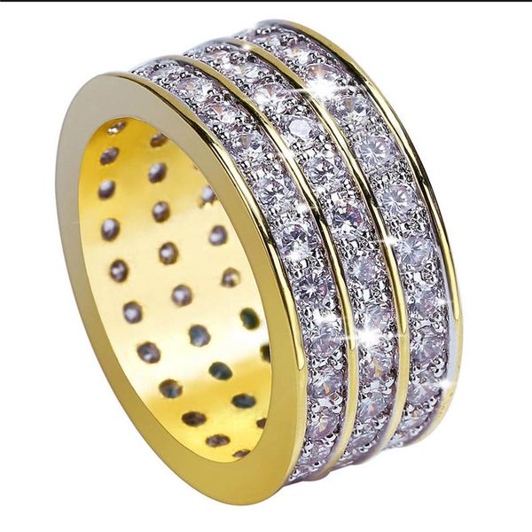 european and american new hiphop hip-hop 3 row full of tiny zircon gold plated rings, Silver
european and american new hiphop hip-hop 3 row full of tiny zircon gold plated rings, Silver