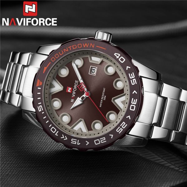 naviforce men wristwatch silver brown classic man watch stainless steel sport quartz male clock 9178, Slivery;brown
naviforce men wristwatch silver brown classic man watch stainless steel sport quartz male clock 9178, Slivery;brown