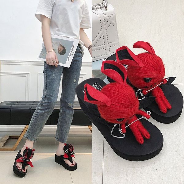 

ladies slippers platform flip flops women slippers female shoes slides women pantoffels dames schoenen vrouw wedges shoes, Black