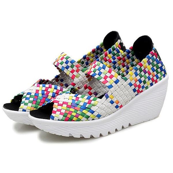 big size 34-42 summer women platform wedge peep toe sandals fashion mixed colors handmade weave high heel gladiator sandals, Black
big size 34-42 summer women platform wedge peep toe sandals fashion mixed colors handmade weave high heel gladiator sandals, Black