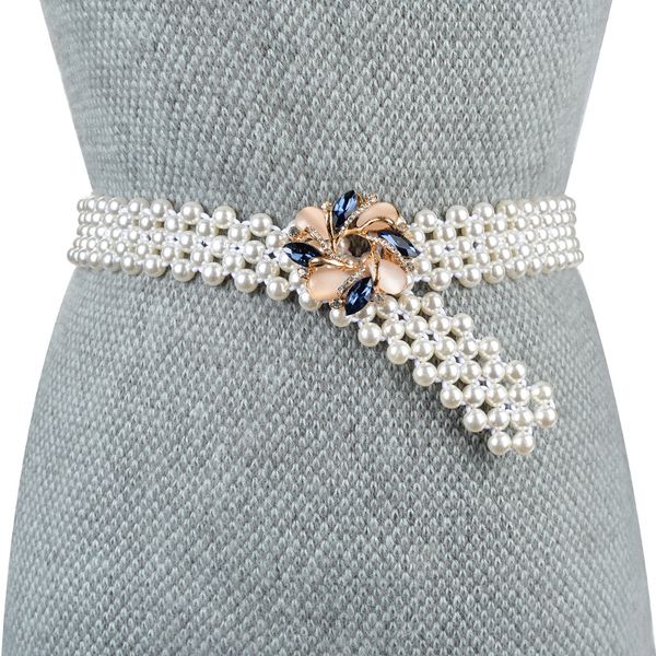 new elegant women pearl crystal belt waist flower elastic buckle chain cummerbunds female girls dress strap waistband gift free, Black;brown
new elegant women pearl crystal belt waist flower elastic buckle chain cummerbunds female girls dress strap waistband gift free, Black;brown