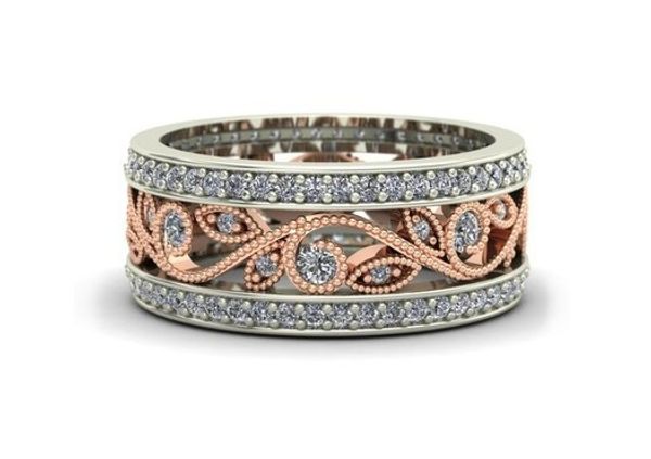 new european and american flower double-color electroplated ring lady's separation ring, Silver
new european and american flower double-color electroplated ring lady's separation ring, Silver