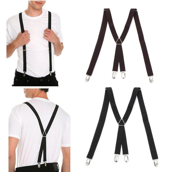 men x-back clip suspenders adjustable elastic braces supports pant clothing accessories women trousers braces holder, Black;white
men x-back clip suspenders adjustable elastic braces supports pant clothing accessories women trousers braces holder, Black;white
