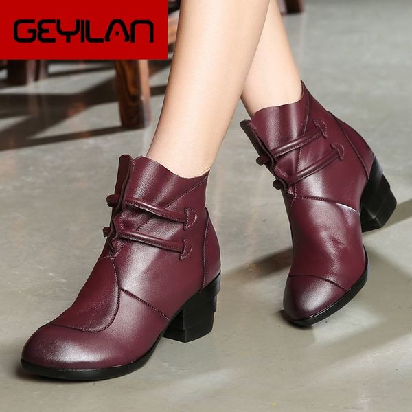 winter fashion boots genuine leather ankle shoes vintage casual shoes retro handmade women's boots lady, Black
winter fashion boots genuine leather ankle shoes vintage casual shoes retro handmade women's boots lady, Black