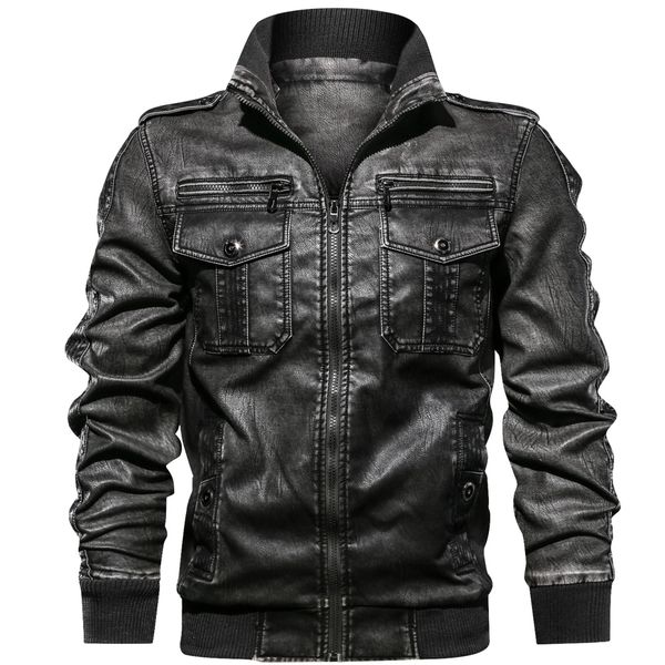 faux leather jacket men casual slim fit washed pu faux leather coat mens thick plus motorcycle bomber jackets, Black
faux leather jacket men casual slim fit washed pu faux leather coat mens thick plus motorcycle bomber jackets, Black