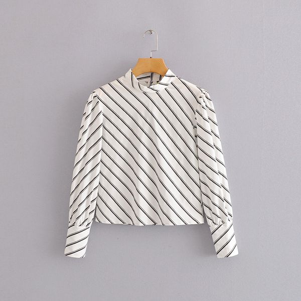 fashion women striped shirt stand collar smock 2020 spring leisure lady long sleeve blouses loose s6859, White
fashion women striped shirt stand collar smock 2020 spring leisure lady long sleeve blouses loose s6859, White