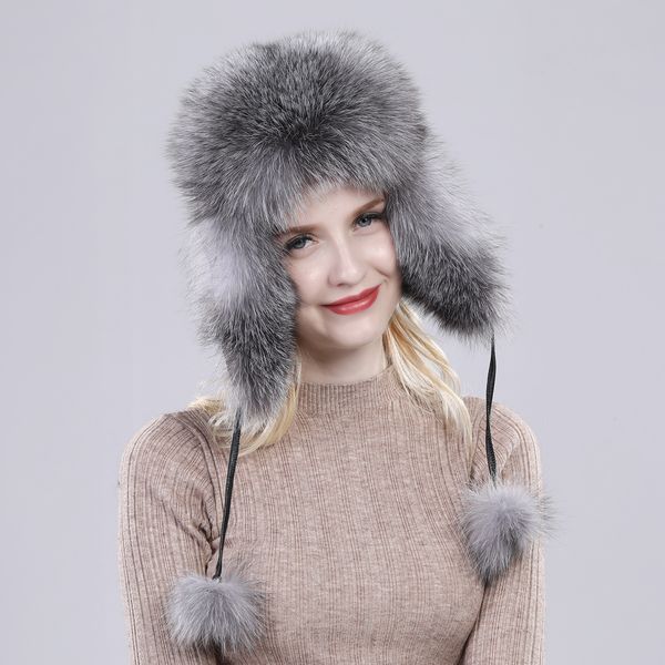 fur hat for women natural raccoon fox fur russian ushanka hats winter thick warm ears fashion bomber cap black new arrival, Blue;gray
fur hat for women natural raccoon fox fur russian ushanka hats winter thick warm ears fashion bomber cap black new arrival, Blue;gray
