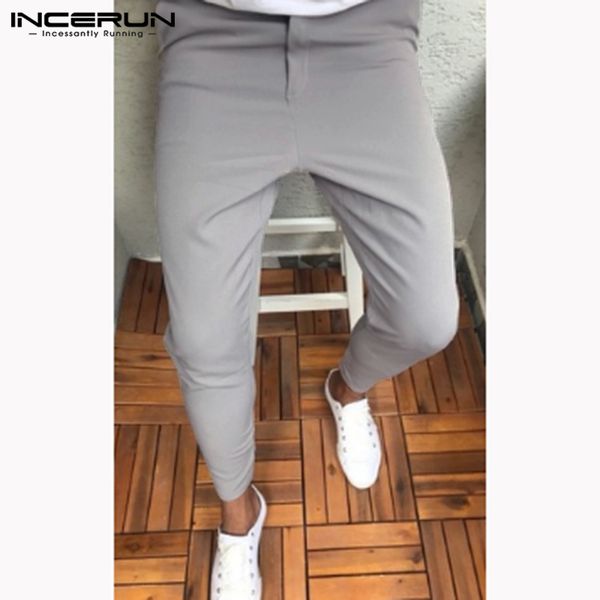 incerun casual men pants button slim fit joggers pencil trousers men solid color fashion business pants pantalon streetwear, Black
incerun casual men pants button slim fit joggers pencil trousers men solid color fashion business pants pantalon streetwear, Black