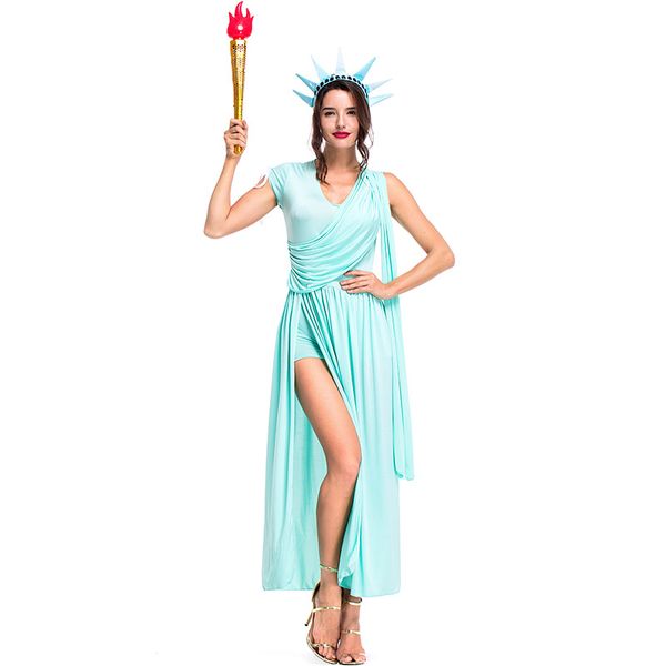 new arrival costumes blue statue of liberty costume greek athena goddess cosplay fancy dress for women, Black;red
new arrival costumes blue statue of liberty costume greek athena goddess cosplay fancy dress for women, Black;red