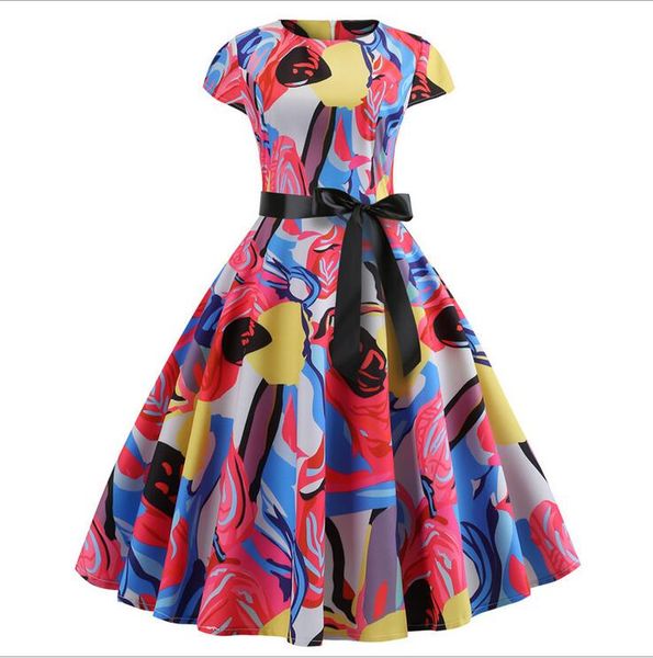 new designer women's evening dress print dress casual dress girl princess dresses belt waist new retro short sleeve hepburn wind 8 colo, Black;gray
new designer women's evening dress print dress casual dress girl princess dresses belt waist new retro short sleeve hepburn wind 8 colo, Black;gray