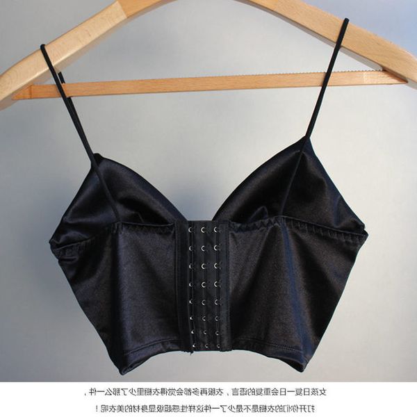 women lingerie hollow back shirt tank padded bra wrap vest chest bra cropped bustier summer, Black;white
women lingerie hollow back shirt tank padded bra wrap vest chest bra cropped bustier summer, Black;white