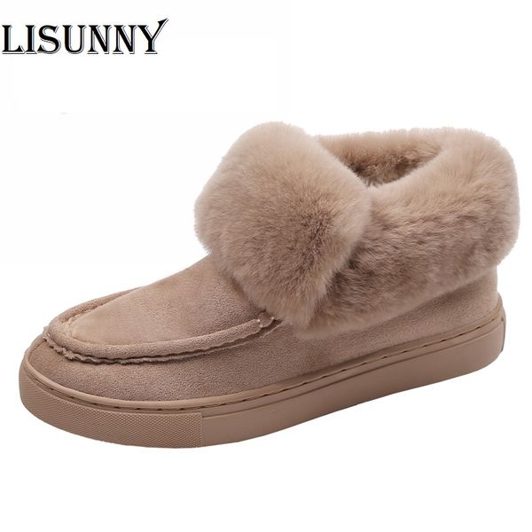 women snow boots winter fur plush flat slip on shoes woman warm large size solid round toe ankle suede boats mujer, Black
women snow boots winter fur plush flat slip on shoes woman warm large size solid round toe ankle suede boats mujer, Black