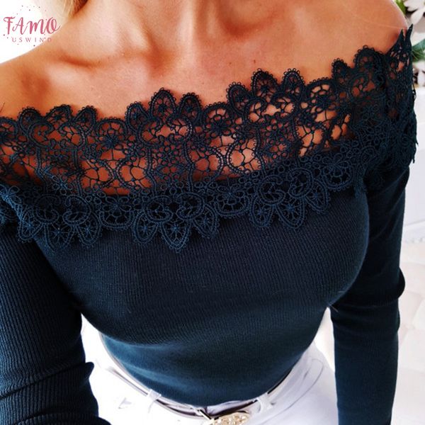 сексуальные женщины lace t shirt с длинным рукавом лоскутная плеча tops повелительница тонкий слэш шеи тройники осень 2019 женщины футболку, White
сексуальные женщины lace t shirt с длинным рукавом лоскутная плеча tops повелительница тонкий слэш шеи тройники осень 2019 женщины футболку, White