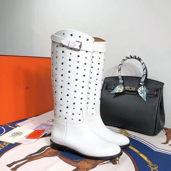 authentic new high boots women's knees autumn long boots hollow hole thin section sheepskin thick with sleeve boots tide, Black
authentic new high boots women's knees autumn long boots hollow hole thin section sheepskin thick with sleeve boots tide, Black