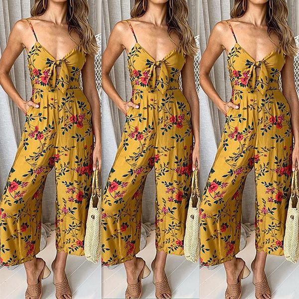 casual jumpsuit yellow jumpsuit spaghetti strap bandage playsuit floral print 2019 bohemian boho streetwear femme women clothes, Black;white
casual jumpsuit yellow jumpsuit spaghetti strap bandage playsuit floral print 2019 bohemian boho streetwear femme women clothes, Black;white