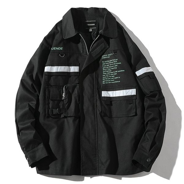 streetwear autumn casual jacket men windbreaker reflective hip hop pockets printing mens jackets coat, Black;brown
streetwear autumn casual jacket men windbreaker reflective hip hop pockets printing mens jackets coat, Black;brown