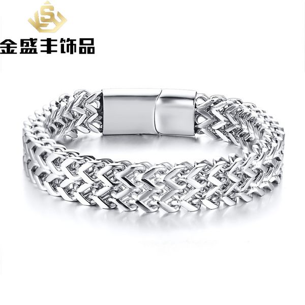 jewelry wholesale stainless steel double chain fashion men br-640, Black