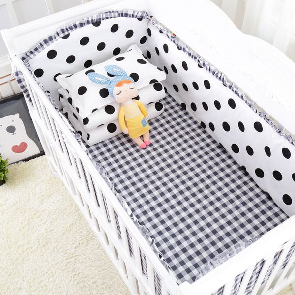 100*56cm 5pcs/set Animated Crib Bed Bumper For Newborns 100%cotton Comfortable Children's Bed Protector Baby Washable