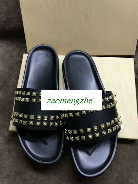 high-quality donna studded willow nail slippers designer luxury red bottoms shoes men rivet spikes flat slippers, Black
high-quality donna studded willow nail slippers designer luxury red bottoms shoes men rivet spikes flat slippers, Black