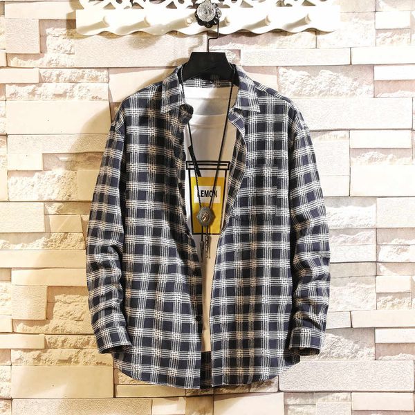 fashion men's shirt streetwear camisa casual men shirt long sleeve autumn loose daily plaid male blouse camisa masculina, White;black
fashion men's shirt streetwear camisa casual men shirt long sleeve autumn loose daily plaid male blouse camisa masculina, White;black