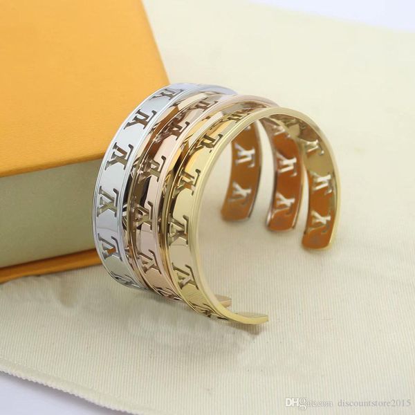 fashion lady titanium steel full hollow out v letter 18k gold plated open bracelets bangle 3 color, Black
fashion lady titanium steel full hollow out v letter 18k gold plated open bracelets bangle 3 color, Black